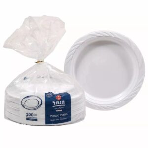 צלחות אמריקאי גדול לבן 100 יחי הנמל