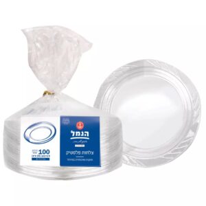 צלחות אמריקאיות גדול שקוף, 100 יחי הנמל